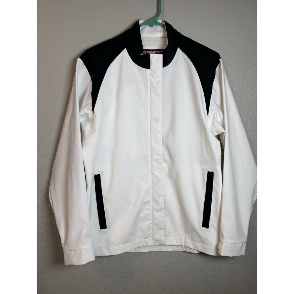 Sun Mountain Women's White Black Trim Zip Front Ski Snow Jacket Medium